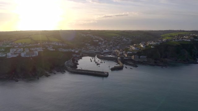 Mevagissey Harbour in Cornwall UK, A Picturesque Seaside Town From the Air