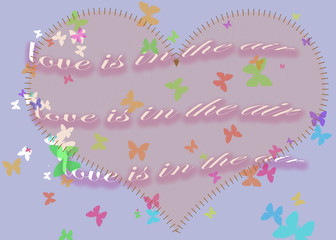 Pretty heart shape butterflies words of love 