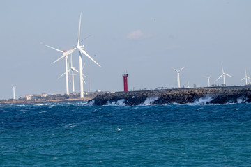 wind powerplant on the sea