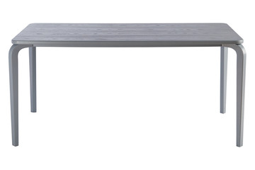 Wooden table isolated on white background. Grey oak table.