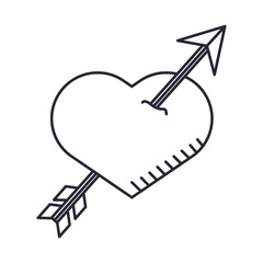 heart love with arrow valentines day