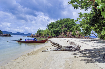 Beautiful island in Thailand. Vegetation and ocean on a sunny day