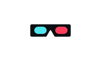 Cinema 3d glasses icon vector