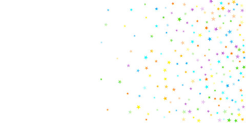 Rainbow Festive Confetti. Carnival Star Falling.