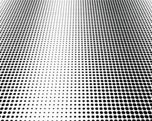 Halftone dots in Speed Lines Form . Vector Illustration .Technology Logo . Design element . Abstract Geometric shape