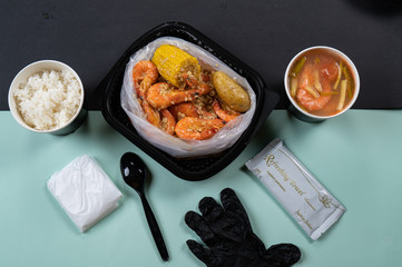 Tasty shrimp cooked on the American way