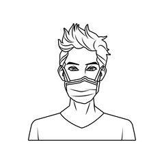 young man with mouth cap medical accessory