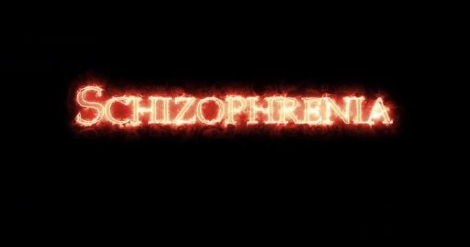 Schizophrenia written with fire. Loop