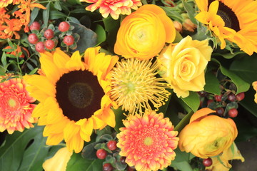 Yellow wedding flowers