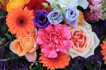 Fototapeta na wymiar Colorful bridal bouquet
