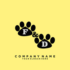 Initial Letter FD Logo With circle Template Vector