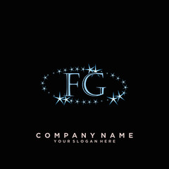 Initial Letter FG Logo With circle Template Vector