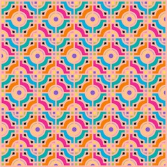 Fototapeta premium Beautiful of Colorful Pattern with Circle, Reapeat, Abstract, Illustrator Pattern Wallpaper. Image for Printing on Paper, Wallpaper or Background, Covers, Fabrics