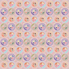 Beautiful of Colorful Pattern with Circle, Reapeat, Abstract, Illustrator Pattern Wallpaper. Image for Printing on Paper, Wallpaper or Background, Covers, Fabrics