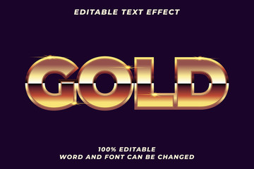 Metal Gold text style effect Premium Vector