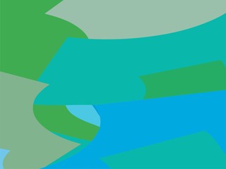 Illustration of Colorful Art Green and Blue, Abstract Modern Shape. Image for Background or Wallpaper