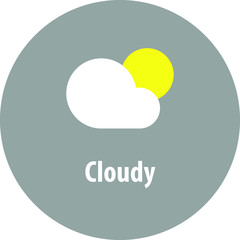 Simple Cloudy Icon With Gray Circle Background
