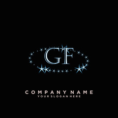 Fototapeta na wymiar Initial Letter GF Logo With circle Template Vector