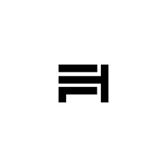 HF FH Letter Logo Design Vector Template