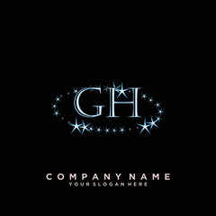 Fototapeta na wymiar Initial Letter GH Logo With circle Template Vector