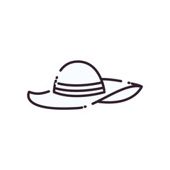 Isolated female hat line style icon vector design