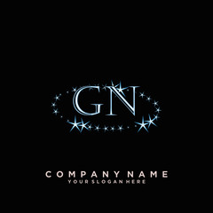 Initial Letter GN Logo With circle Template Vector