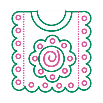 recommend clip art: mexican culture poncho line style icon