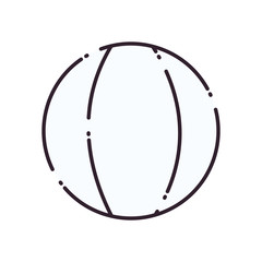 Isolated summer ball line style icon set vector design