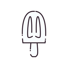 Isolated ice cream with stick line style icon vector design