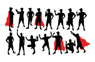 Strong Boy Activity Silhouettes, art vector design