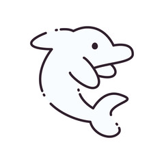Obraz premium Isolated dolphin line style icon vector design