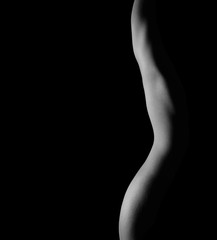 Sexy body nude woman, Fashion art studio portrait of Black and White Beautiful woman body, low key sleeping girl in low light fine art nude, High detailed