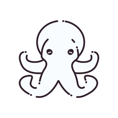 Isolated octopus line style icon vector design