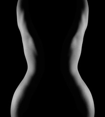 Sexy body nude woman, Fashion art studio portrait of Black and White Beautiful woman body, low key sleeping girl in low light fine art nude, High detailed