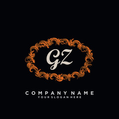 Initial Letter GZ Logo With circle Template Vector