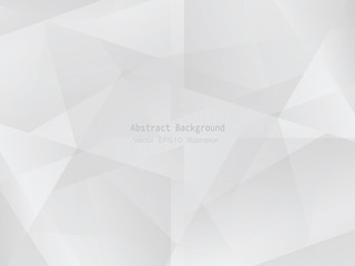 Abstract geometric white and gray polygon or lowpoly vector technology concept background.