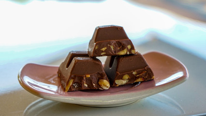 chocolate cake with chocolate and nuts