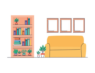 Isolated home living room vector design