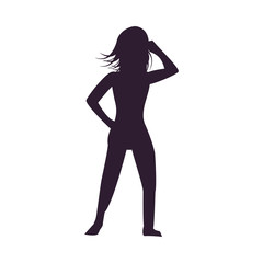 Fototapeta na wymiar young sexy woman silhouette character