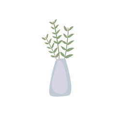 Isolated plant inside pot flat style icon vector design