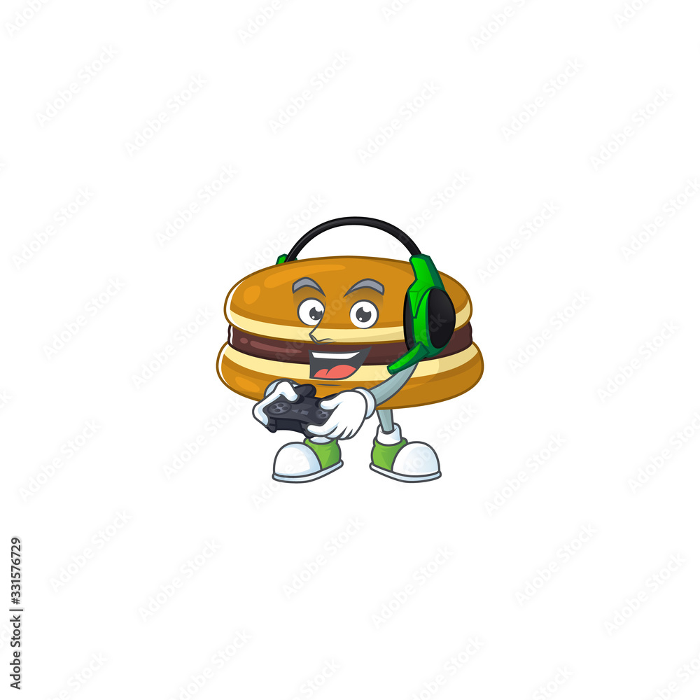 Sticker An adorable dorayaki in Sailor cartoon character with white hat