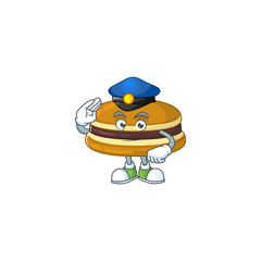 A cartoon of dorayaki dressed as a Police officer