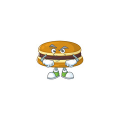 An icon of dorayaki mascot design with confident gesture