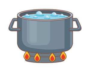 pot boiling water isolated icon