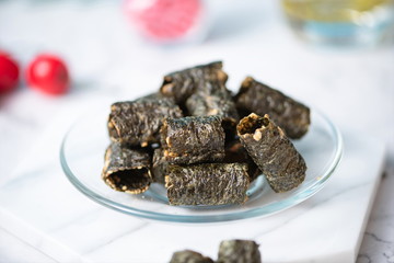 A seaweed roll made from seaweed sesame meat floss