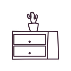 Isolated cactus over furniture line style icon vector design