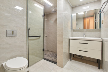 Refurbished bathroom in model home