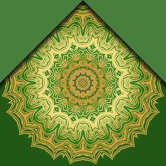 Luxury background. with gold mandala Vector card template.