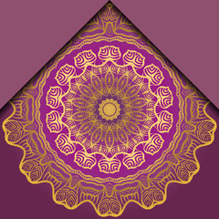 Vintage luxury decorative design of golden mandala. Vector illustration. Floral ornament