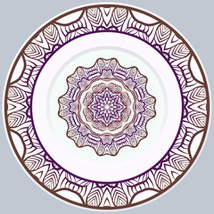Beautiful Round Flower Mandala. Vector Illustration. For Coloring Book, Greeting Card, Invitation, Tattoo